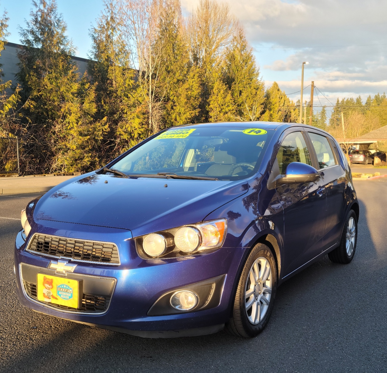 Blue Chevy Sonic Hatchback